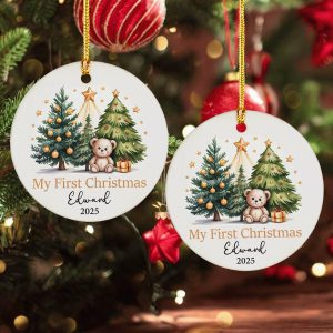 Baby's First Christmas Bauble Ceramic Ornament, First Christmas Decoration, Baby Newborn Gift,Unique Babys First Christmas Gifts, Baby Gift - Image 2