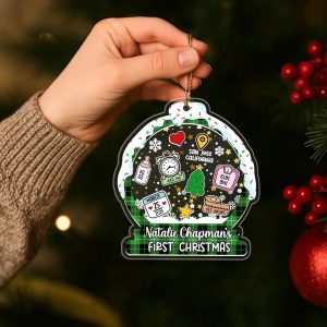 Baby’s First Christmas Ornament 2025 – Personalized Birth Stats Acrylic Keepsake, Custom Newborn Gift with Name, Date, Weight & Location - Image 2