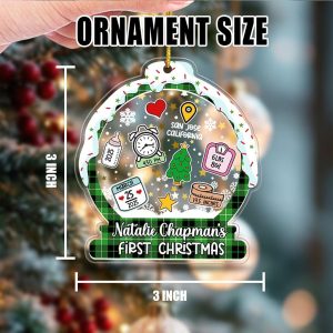 Baby’s First Christmas Ornament 2025 – Personalized Birth Stats Acrylic Keepsake, Custom Newborn Gift with Name, Date, Weight & Location - Image 6