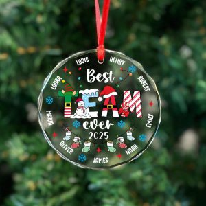Best Team Ever Christmas Ornament 2025 – Personalized Staff Gift, Employee Team Gift, Teacher Coworker Xmas Gift - Image 3