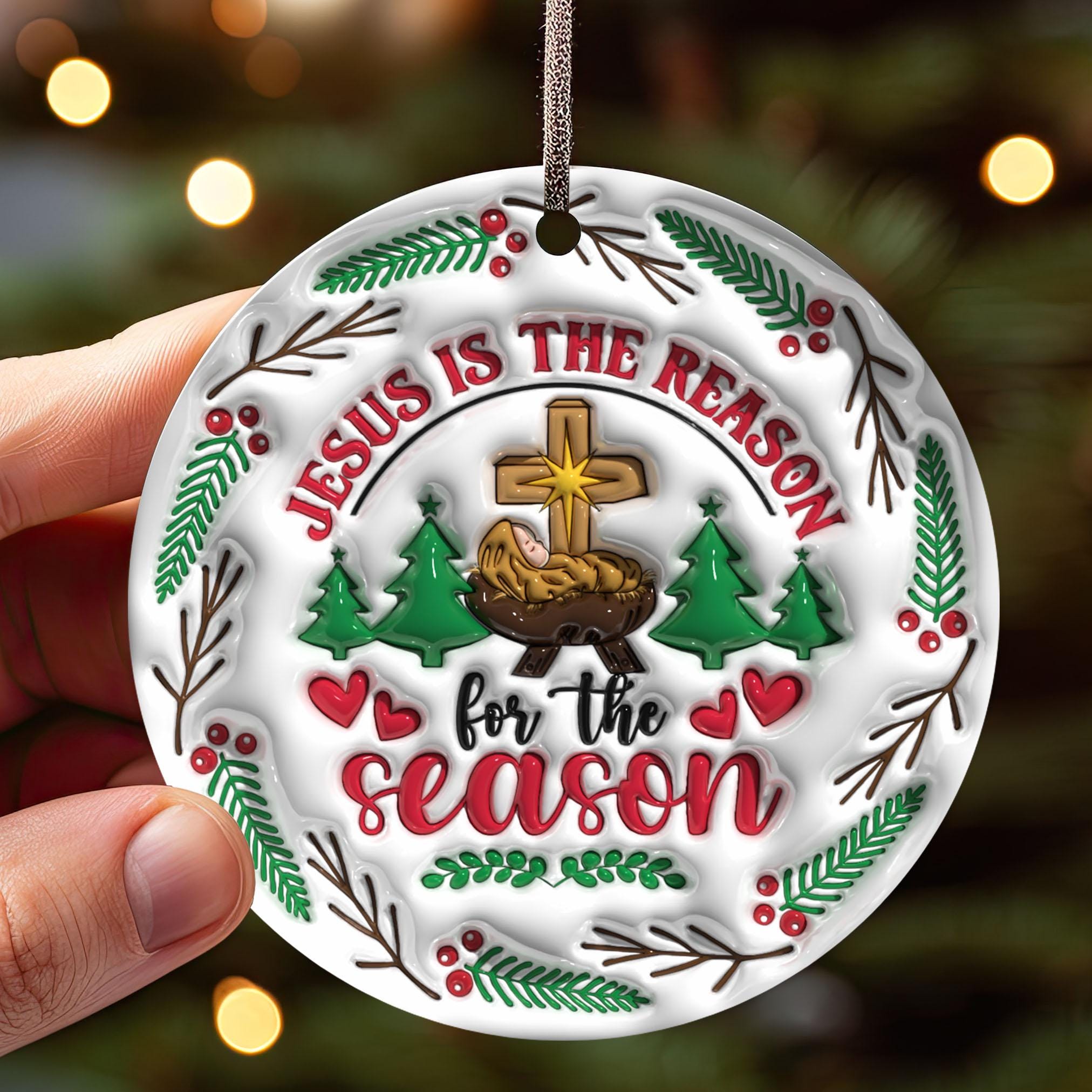 christian-christmas-ornament-3d-inflated-jesus-is-the-reason-holiday-gift-religious-tree-decoration-faith-stocking-stuffer-1 Christian Christmas Ornament – 3D Inflated Jesus Is the Reason Holiday Gift, Religious Tree Decoration, Faith Stocking Stuffer - Image 1