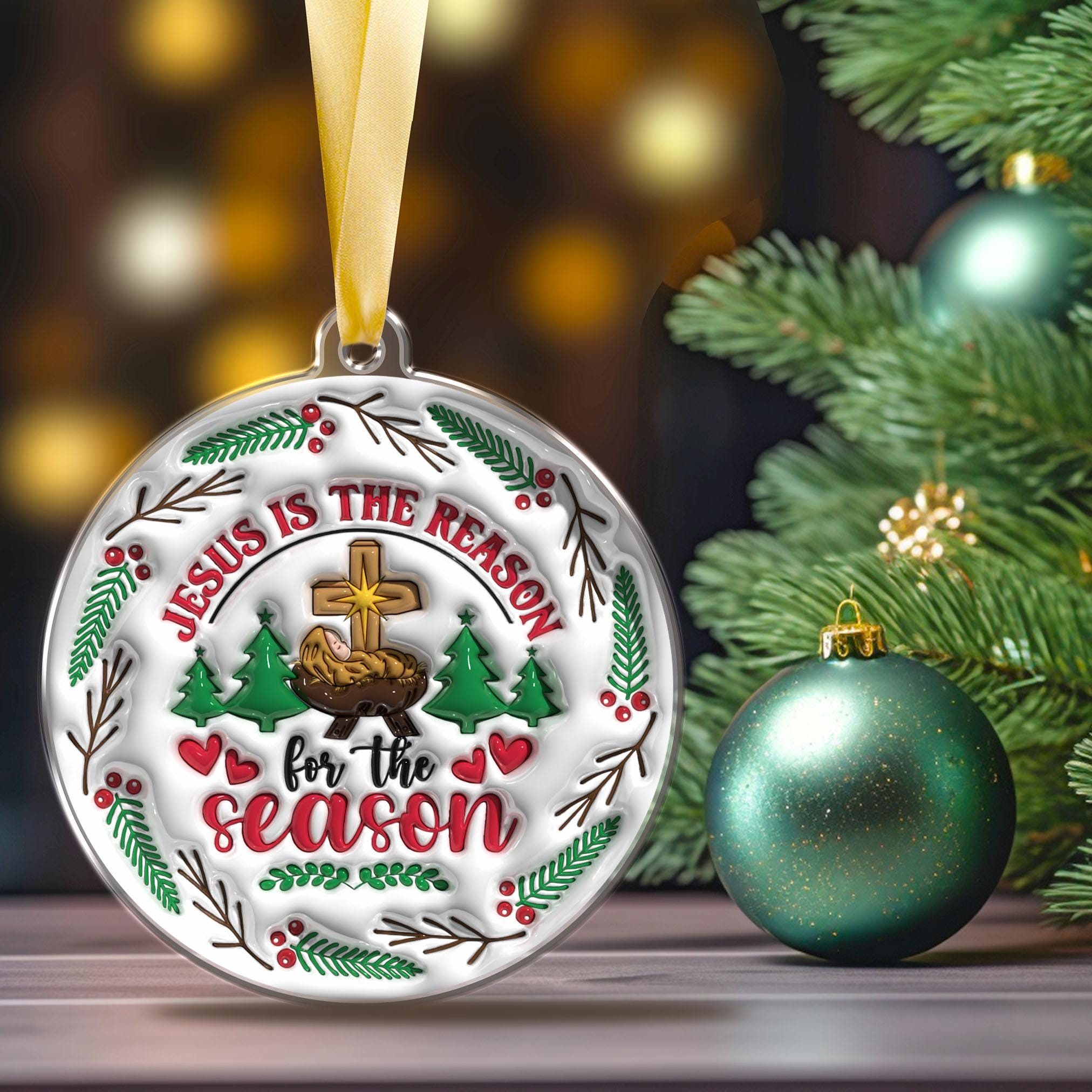 christian-christmas-ornament-3d-inflated-jesus-is-the-reason-holiday-gift-religious-tree-decoration-faith-stocking-stuffer-2 Christian Christmas Ornament – 3D Inflated Jesus Is the Reason Holiday Gift, Religious Tree Decoration, Faith Stocking Stuffer - Image 2