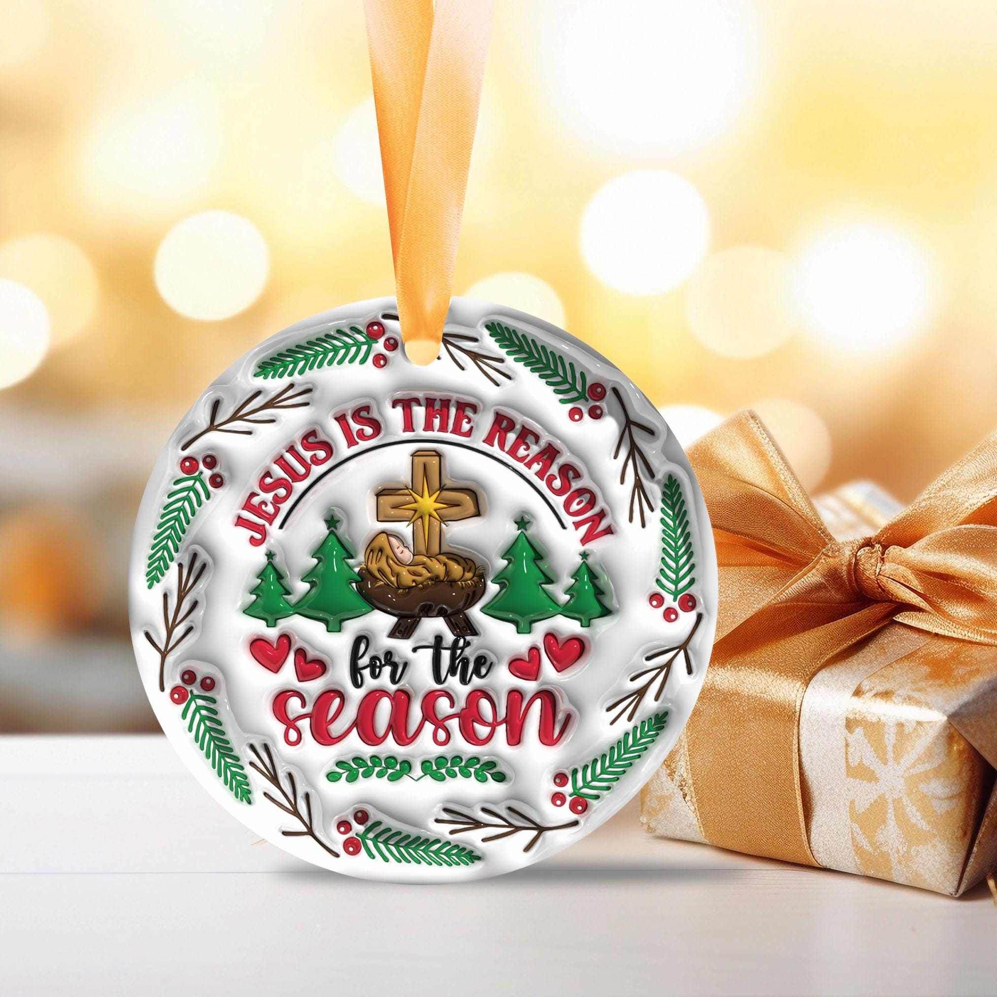 christian-christmas-ornament-3d-inflated-jesus-is-the-reason-holiday-gift-religious-tree-decoration-faith-stocking-stuffer-3 Christian Christmas Ornament – 3D Inflated Jesus Is the Reason Holiday Gift, Religious Tree Decoration, Faith Stocking Stuffer - Image 3