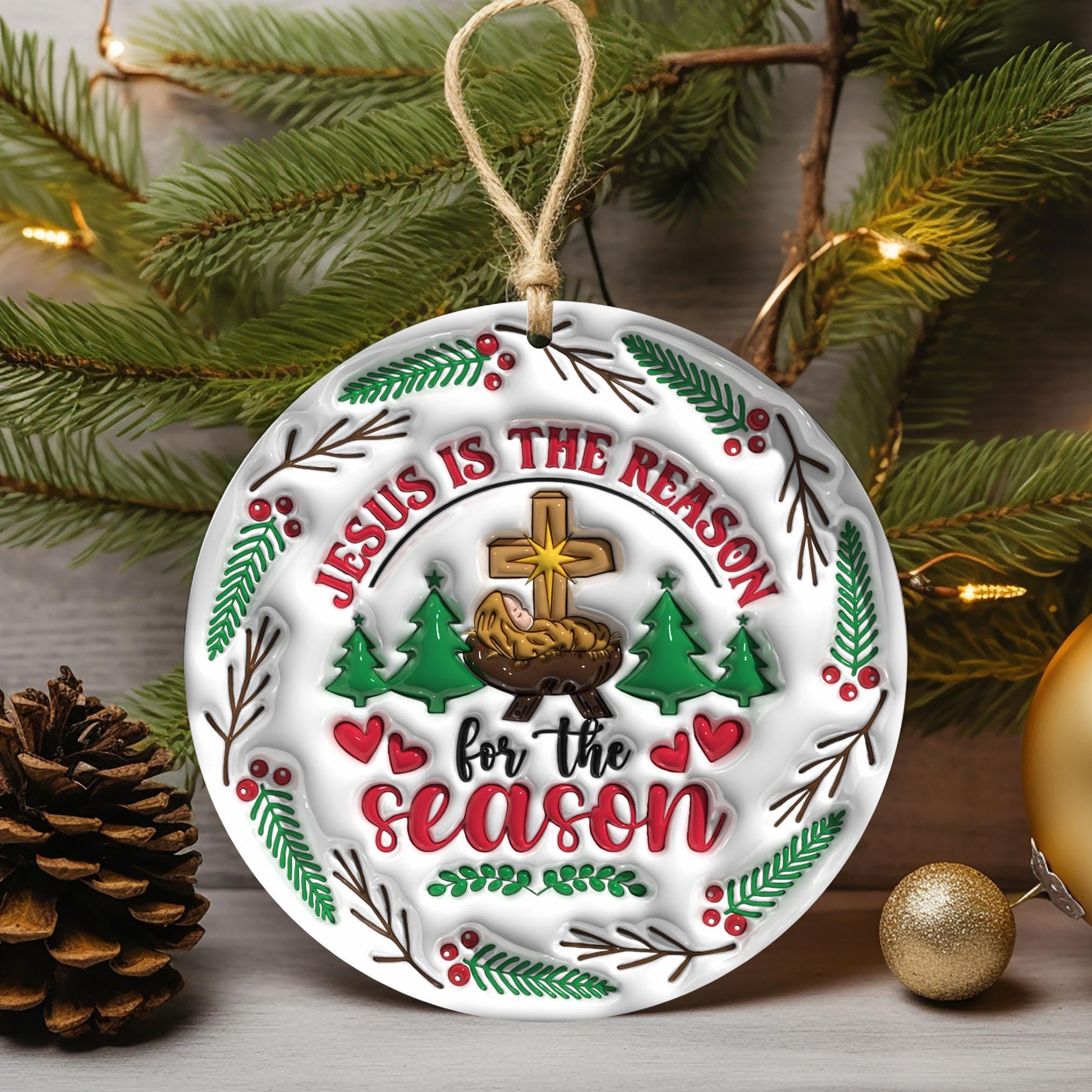 christian-christmas-ornament-3d-inflated-jesus-is-the-reason-holiday-gift-religious-tree-decoration-faith-stocking-stuffer-4 Christian Christmas Ornament – 3D Inflated Jesus Is the Reason Holiday Gift, Religious Tree Decoration, Faith Stocking Stuffer - Image 4