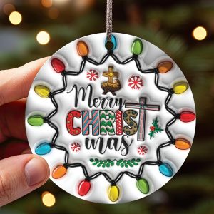 Christian Christmas Ornament – 3D Nativity Scene and Cross – Faith Based Holiday Keepsake or Religious Tree Gift for Christian Families - Image 1