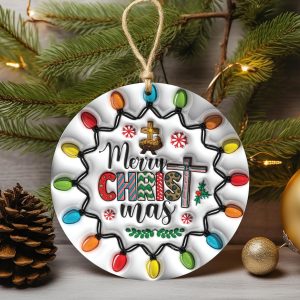 Christian Christmas Ornament – 3D Nativity Scene and Cross – Faith Based Holiday Keepsake or Religious Tree Gift for Christian Families - Image 2