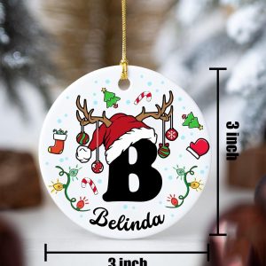 Custom Glass Initial Ornament 2025 – Personalized Name Christmas Gift – Holiday Tree Decoration for Kids, Friends & Family - Image 7