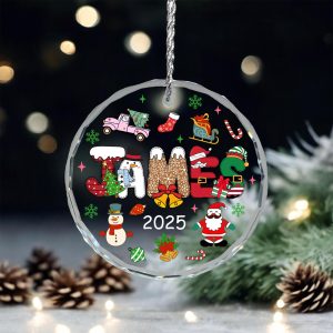 Custom Kids Christmas Ornament 2025 • Personalized Name Holiday Gift • Cute Santa, Snowman, Reindeer Xmas Tree Keepsake - Image 3