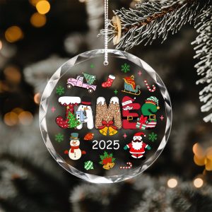 Custom Kids Christmas Ornament 2025 • Personalized Name Holiday Gift • Cute Santa, Snowman, Reindeer Xmas Tree Keepsake - Image 5
