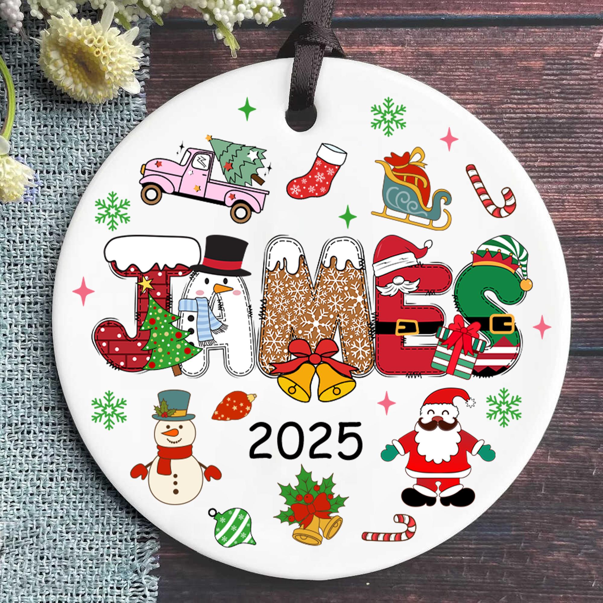 custom-kids-christmas-ornament-2025-personalized-name-holiday-gift-cute-santa-snowman-reindeer-xmas-tree-keepsake-6 Custom Kids Christmas Ornament 2025 • Personalized Name Holiday Gift • Cute Santa, Snowman, Reindeer Xmas Tree Keepsake - Image 6