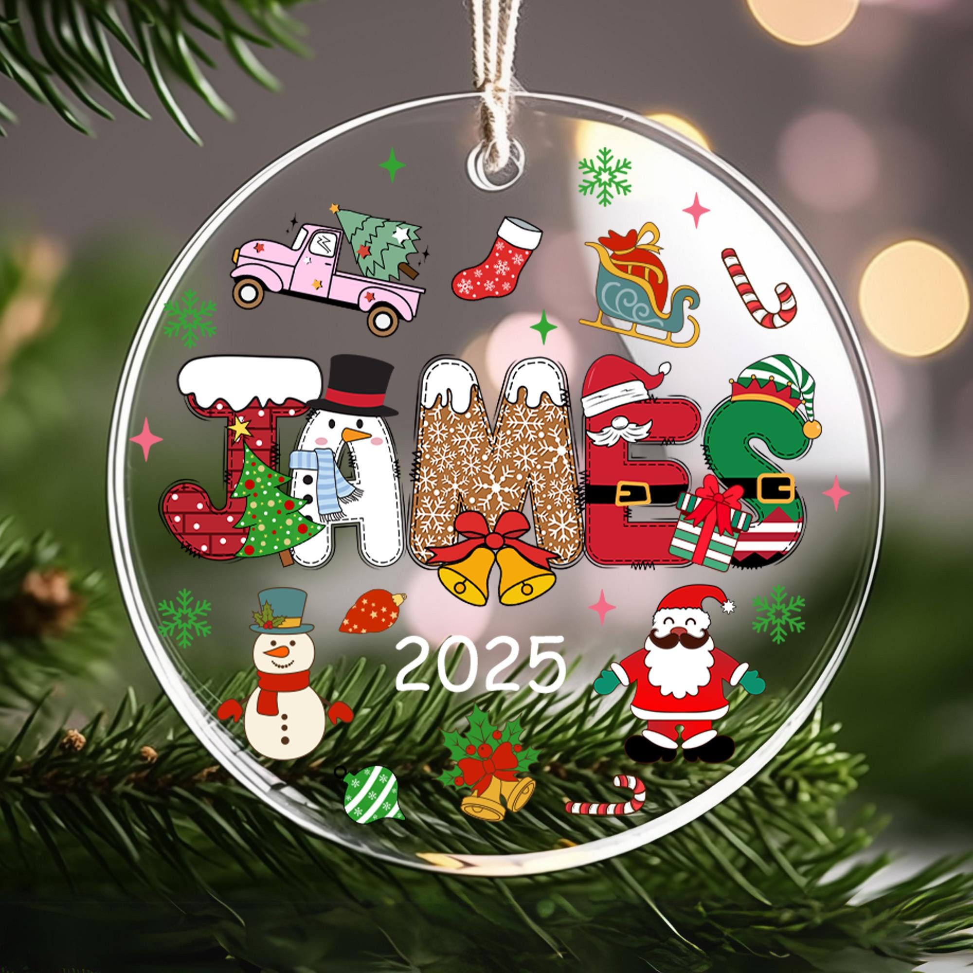 custom-kids-christmas-ornament-2025-personalized-name-holiday-gift-cute-santa-snowman-reindeer-xmas-tree-keepsake-7 Custom Kids Christmas Ornament 2025 • Personalized Name Holiday Gift • Cute Santa, Snowman, Reindeer Xmas Tree Keepsake - Image 7
