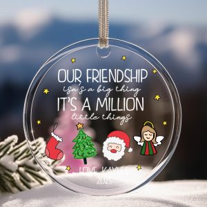 Friendship Christmas Ornament 2025, Personalized Gift for Best Friend, Custom Holiday Keepsake, Cute Xmas Tree Decoration - Image 6