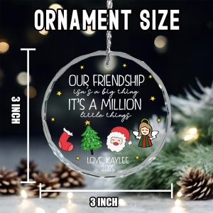 Friendship Christmas Ornament 2025, Personalized Gift for Best Friend, Custom Holiday Keepsake, Cute Xmas Tree Decoration - Image 9