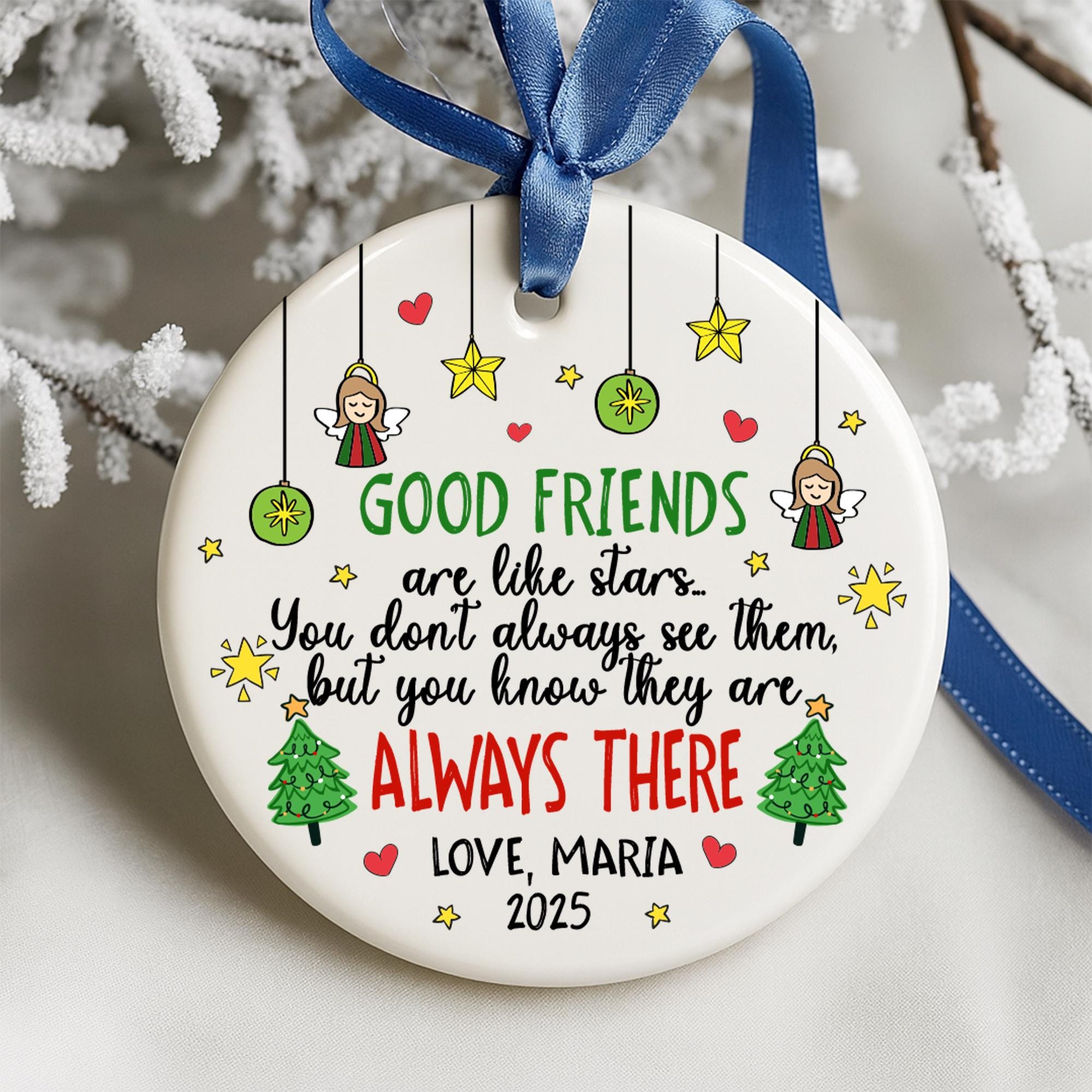 friendship-christmas-ornament-2025-personalized-gift-for-best-friend-custom-holiday-keepsake-good-friends-are-like-stars-2 Friendship Christmas Ornament 2025, Personalized Gift for Best Friend, Custom Holiday Keepsake, Good Friends Are Like Stars - Image 2