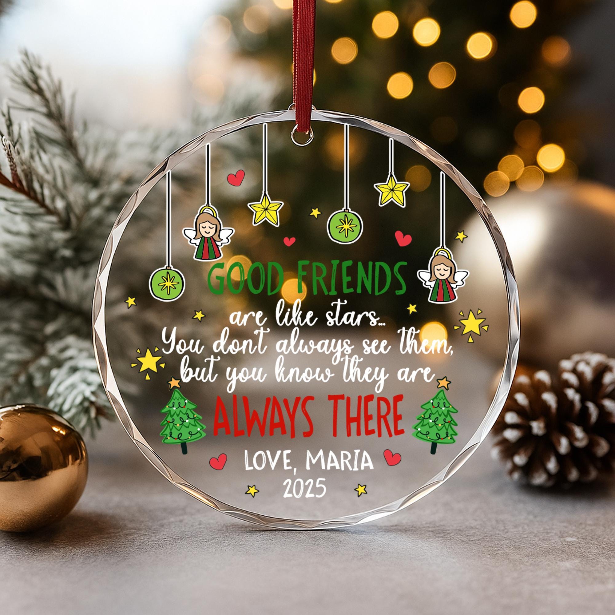 friendship-christmas-ornament-2025-personalized-gift-for-best-friend-custom-holiday-keepsake-good-friends-are-like-stars-5 Friendship Christmas Ornament 2025, Personalized Gift for Best Friend, Custom Holiday Keepsake, Good Friends Are Like Stars - Image 5