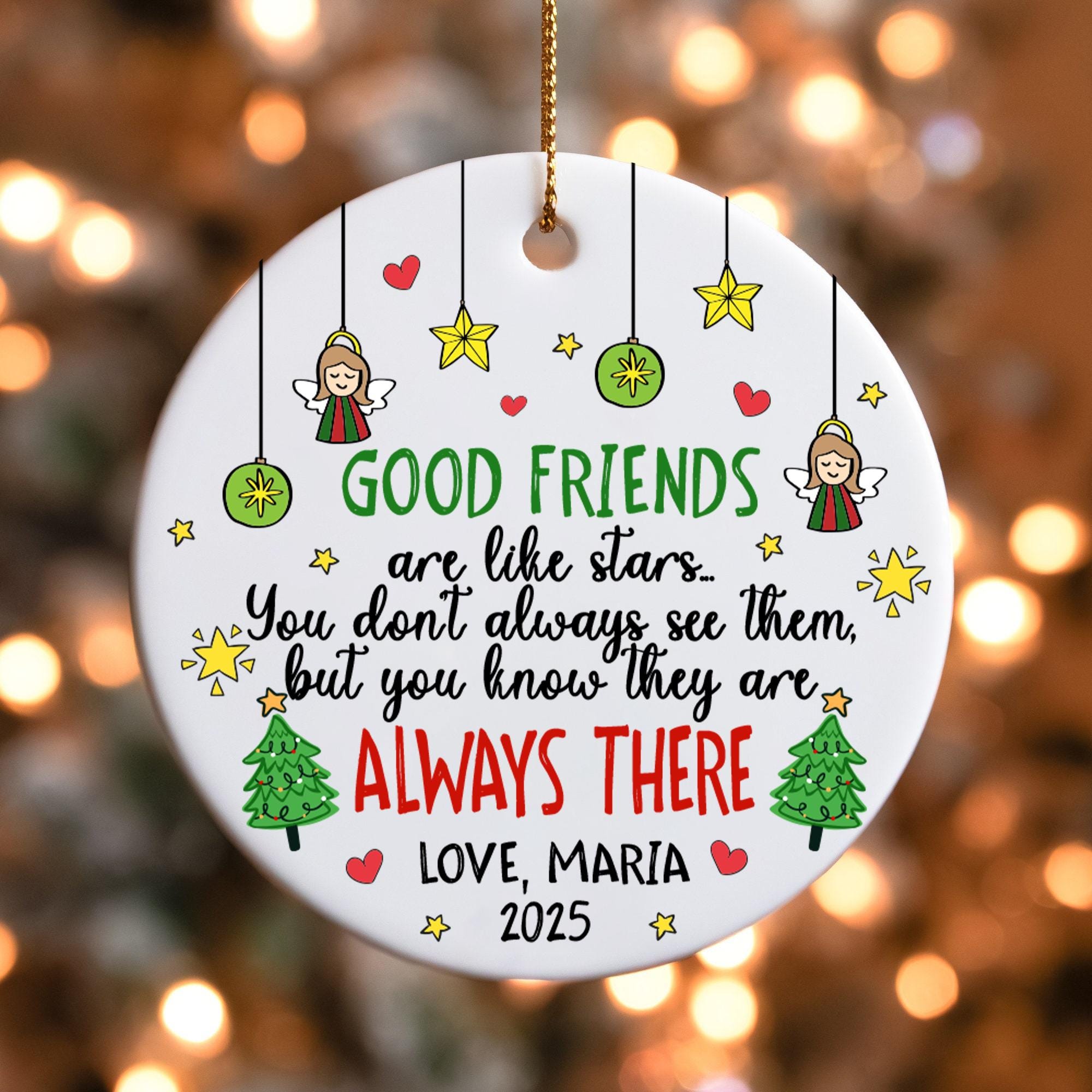 friendship-christmas-ornament-2025-personalized-gift-for-best-friend-custom-holiday-keepsake-good-friends-are-like-stars-8 Friendship Christmas Ornament 2025, Personalized Gift for Best Friend, Custom Holiday Keepsake, Good Friends Are Like Stars - Image 8