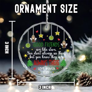 Friendship Christmas Ornament 2025, Personalized Gift for Best Friend, Custom Holiday Keepsake, Good Friends Are Like Stars - Image 9