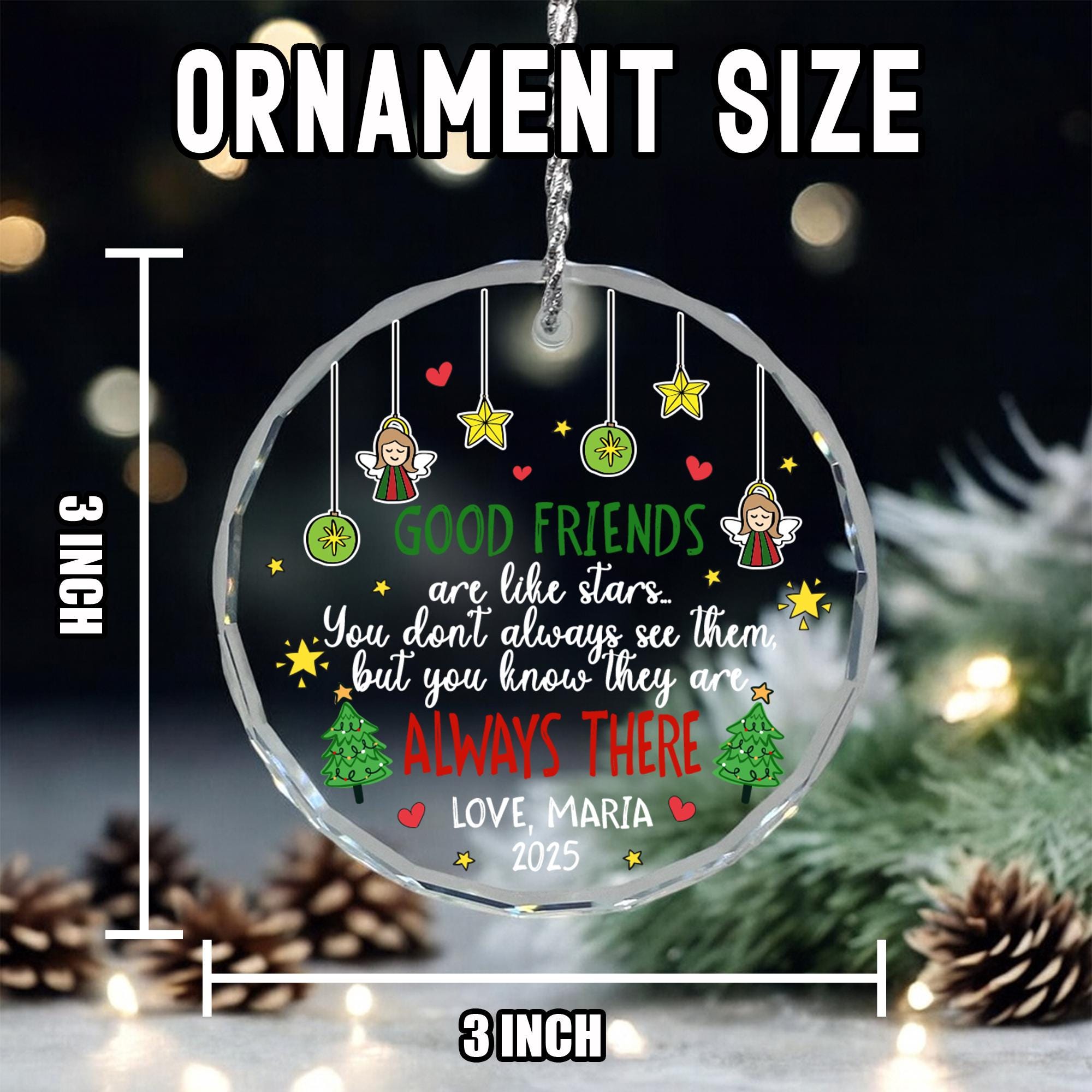 friendship-christmas-ornament-2025-personalized-gift-for-best-friend-custom-holiday-keepsake-good-friends-are-like-stars-9 Friendship Christmas Ornament 2025, Personalized Gift for Best Friend, Custom Holiday Keepsake, Good Friends Are Like Stars - Image 9