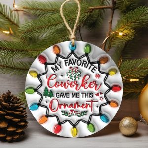 Funny Coworker Christmas Ornament – Office Holiday Gift, Work Bestie Tree Decoration, Cute Colleague Xmas Keepsake - Image 2