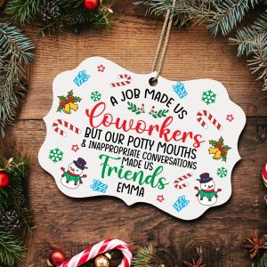 Funny Coworker Christmas Ornament – Personalized Office Gift – – Holiday Friend Keepsake for Work Bestie 2025 – Office Gift for Colleagues - Image 2