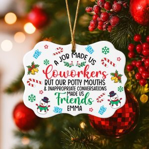 Funny Coworker Christmas Ornament – Personalized Office Gift – – Holiday Friend Keepsake for Work Bestie 2025 – Office Gift for Colleagues - Image 3