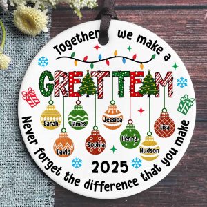 Great Team Ornament 2025 – Personalized Christmas Gift for Teachers, Nurses, Volunteers, Custom Acrylic Team Keepsake - Image 1