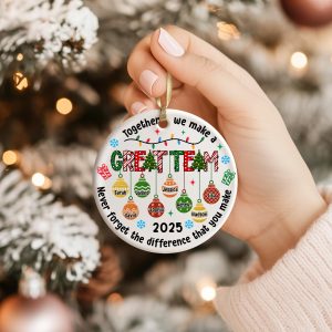 Great Team Ornament 2025 – Personalized Christmas Gift for Teachers, Nurses, Volunteers, Custom Acrylic Team Keepsake - Image 4