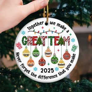 Great Team Ornament 2025 – Personalized Christmas Gift for Teachers, Nurses, Volunteers, Custom Acrylic Team Keepsake - Image 5