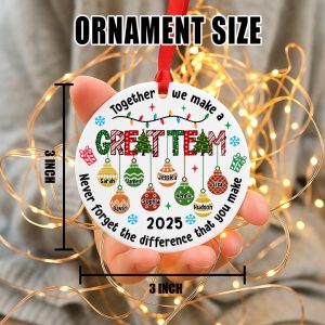 Great Team Ornament 2025 – Personalized Christmas Gift for Teachers, Nurses, Volunteers, Custom Acrylic Team Keepsake - Image 6