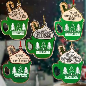 Hot Cocoa Family Christmas Ornament 2025 – Custom Name Holiday Mug Decoration – Cute Matching Cocoa Cup Gift – Personalized Family Keepsake - Image 5