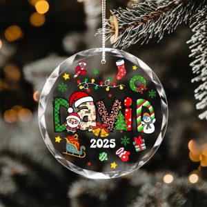 Kids Christmas Ornament 2025 • Personalized Name Holiday Keepsake • Custom Santa, Reindeer, Snowman Tree Decoration Gift - Image 9