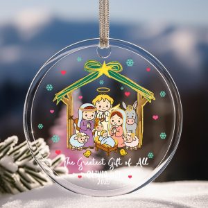 Nativity Christmas Ornament 2025, Personalized Religious Gift, Custom Name Baby Jesus Manger Scene, Christian Holiday Keepsake - Image 8