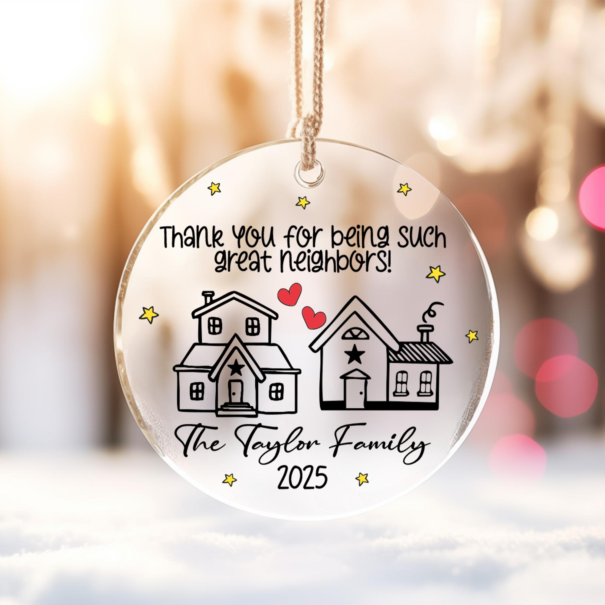 neighbor-christmas-ornament-2025-custom-family-name-holiday-keepsake-great-neighbor-decoration-personalized-thank-you-gift-3 Neighbor Christmas Ornament 2025, Custom Family Name Holiday Keepsake, Great Neighbor Decoration, Personalized Thank You Gift - Image 3