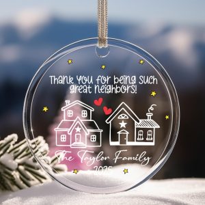 Neighbor Christmas Ornament 2025, Custom Family Name Holiday Keepsake, Great Neighbor Decoration, Personalized Thank You Gift - Image 5
