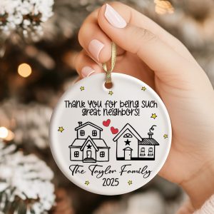 Neighbor Christmas Ornament 2025, Custom Family Name Holiday Keepsake, Great Neighbor Decoration, Personalized Thank You Gift - Image 8