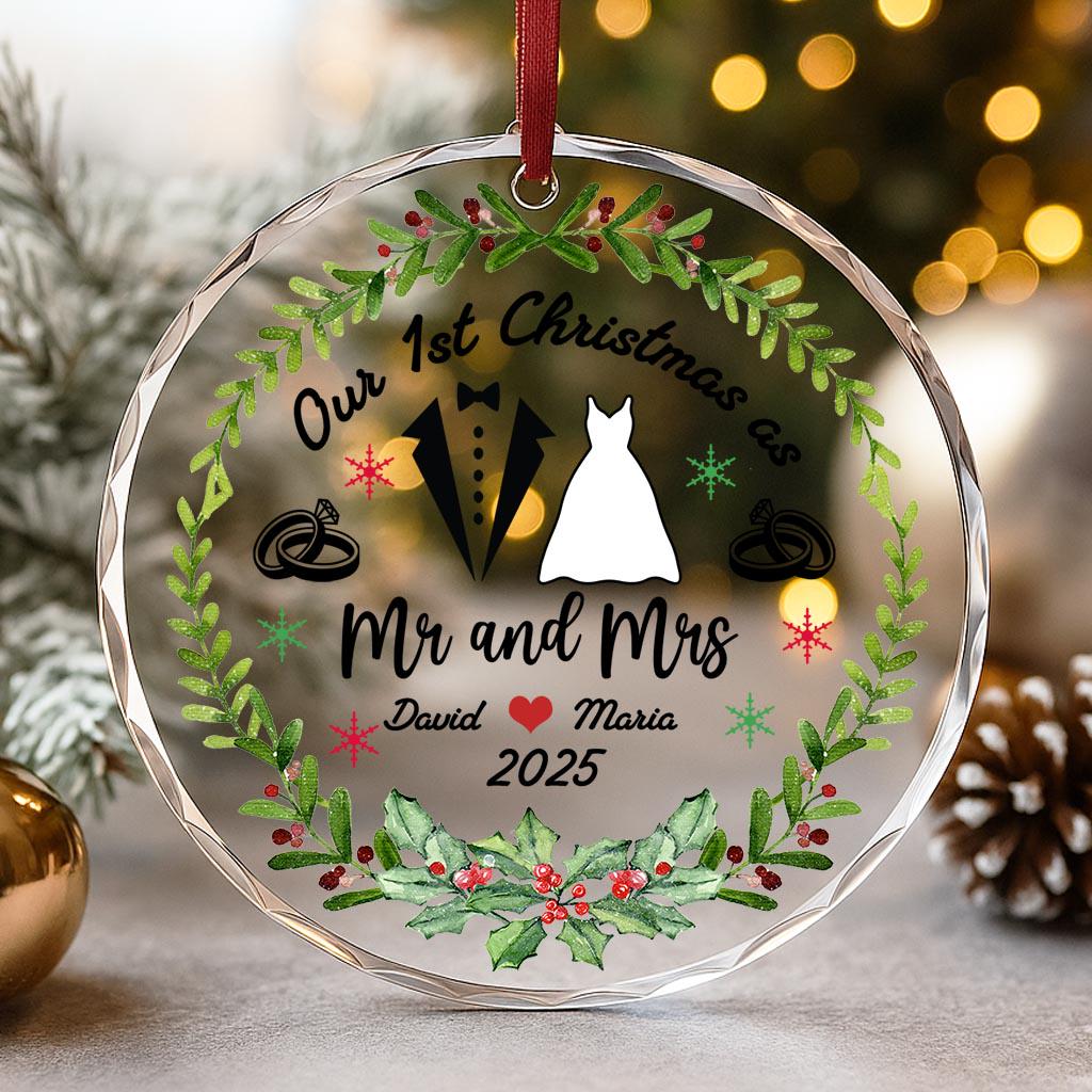 our-first-christmas-as-mr-mrs-ornament-2025-personalized-wedding-keepsake-with-names-newlywed-couple-gift-custom-married-xmas-decoration-1 Our First Christmas as Mr Mrs Ornament 2025, Personalized Wedding Keepsake with Names, Newlywed Couple Gift, Custom Married Xmas Decoration - Image 1