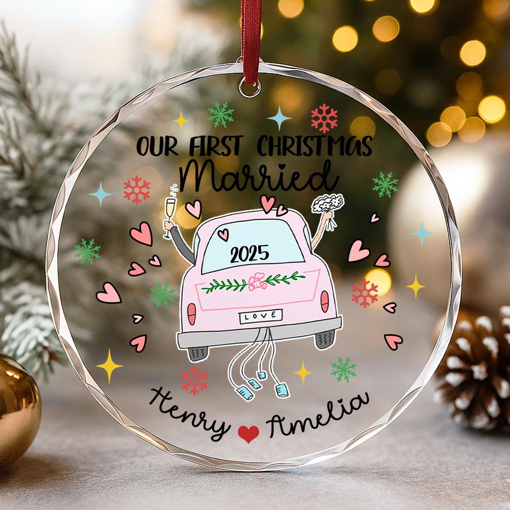 our-first-christmas-married-ornament-2025-custom-just-married-gift-for-couple-personalized-newlywed-keepsake-wedding-car-christmas-decor-1 Our First Christmas Married Ornament 2025, Custom Just Married Gift for Couple, Personalized Newlywed Keepsake, Wedding Car Christmas Decor - Image 1