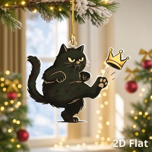 Pack 5 No Kings Black Cat Ornament, Political Ornament, Portland Frog Ornament, Funny Liberal, Pro-democrat Gift, Anti Maga Ornament - Image 3