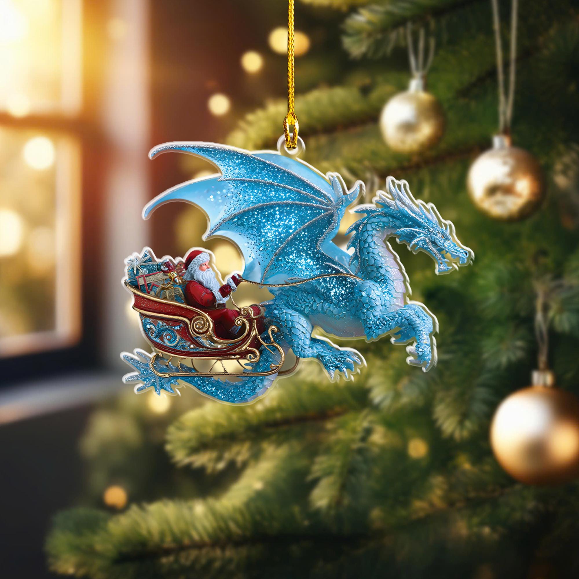 pack-5-personalized-santa-riding-a-dragon-christmas-ornament-dragon-christmas-ornaments-santa-lover-gift-christmas-home-decor-gift-for-her-2 Pack 5 Personalized Santa Riding A Dragon Christmas Ornament, Dragon Christmas Ornaments, Santa Lover Gift, Christmas Home Decor, Gift For Her - Image 2