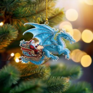 Pack 5 Personalized Santa Riding A Dragon Christmas Ornament, Dragon Christmas Ornaments, Santa Lover Gift, Christmas Home Decor, Gift For Her - Image 4