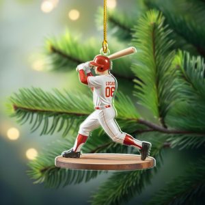 Personalized Baseball Player Ornament, Baseball Ornament, Christmas Ornament, Sport Ornament, Baseball Player, Baseball Player Gift - Image 1