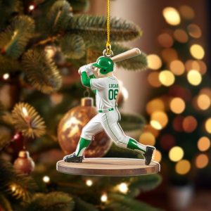 Personalized Baseball Player Ornament, Baseball Ornament, Christmas Ornament, Sport Ornament, Baseball Player, Baseball Player Gift - Image 2