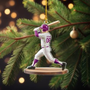 Personalized Baseball Player Ornament, Baseball Ornament, Christmas Ornament, Sport Ornament, Baseball Player, Baseball Player Gift - Image 3