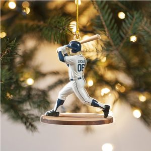 Personalized Baseball Player Ornament, Baseball Ornament, Christmas Ornament, Sport Ornament, Baseball Player, Baseball Player Gift - Image 4