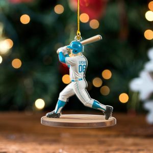 Personalized Baseball Player Ornament, Baseball Ornament, Christmas Ornament, Sport Ornament, Baseball Player, Baseball Player Gift - Image 5