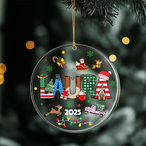 Personalized Children Christmas Ornament 2025 • Custom Name Holiday Gift • Santa Reindeer Snowman Xmas Tree Keepsake - Image 3