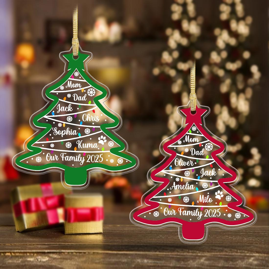 personalized-family-christmas-tree-ornament-2025-custom-name-holiday-decoration-with-pets-acrylic-keepsake-for-families-2 Personalized Family Christmas Tree Ornament 2025 – Custom Name Holiday Decoration with Pets, Acrylic Keepsake for Families - Image 2