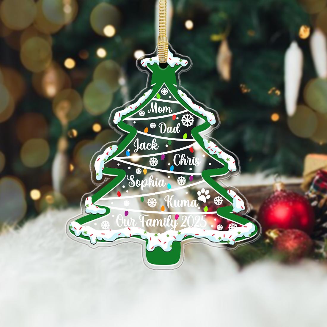 personalized-family-christmas-tree-ornament-2025-custom-name-holiday-decoration-with-pets-acrylic-keepsake-for-families-6 Personalized Family Christmas Tree Ornament 2025 – Custom Name Holiday Decoration with Pets, Acrylic Keepsake for Families - Image 6
