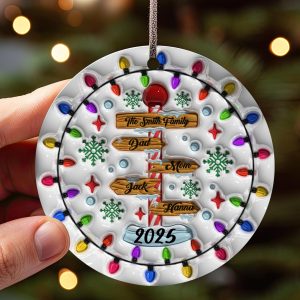 Personalized Family Road Sign Ornament 2025, Custom Christmas Tree Decoration Names, Holiday Gift Families & Kids, Keepsake Grandparents - Image 1