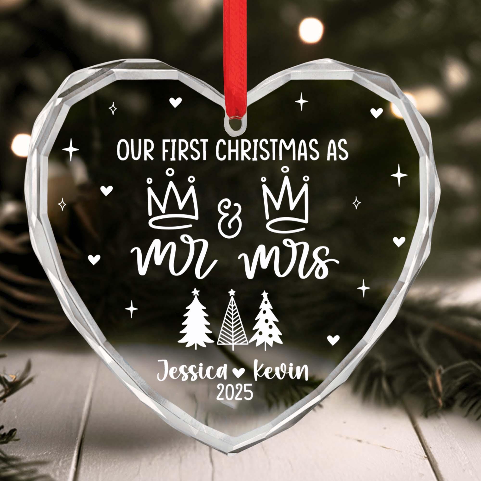 personalized-first-christmas-married-ornament-2025-custom-name-mrmrs-heart-decoration-newlywed-holiday-keepsake-wedding-gift-for-couples-1 Personalized First Christmas Married Ornament 2025, Custom Name Mr&Mrs Heart Decoration, Newlywed Holiday Keepsake, Wedding Gift for Couples - Image 1